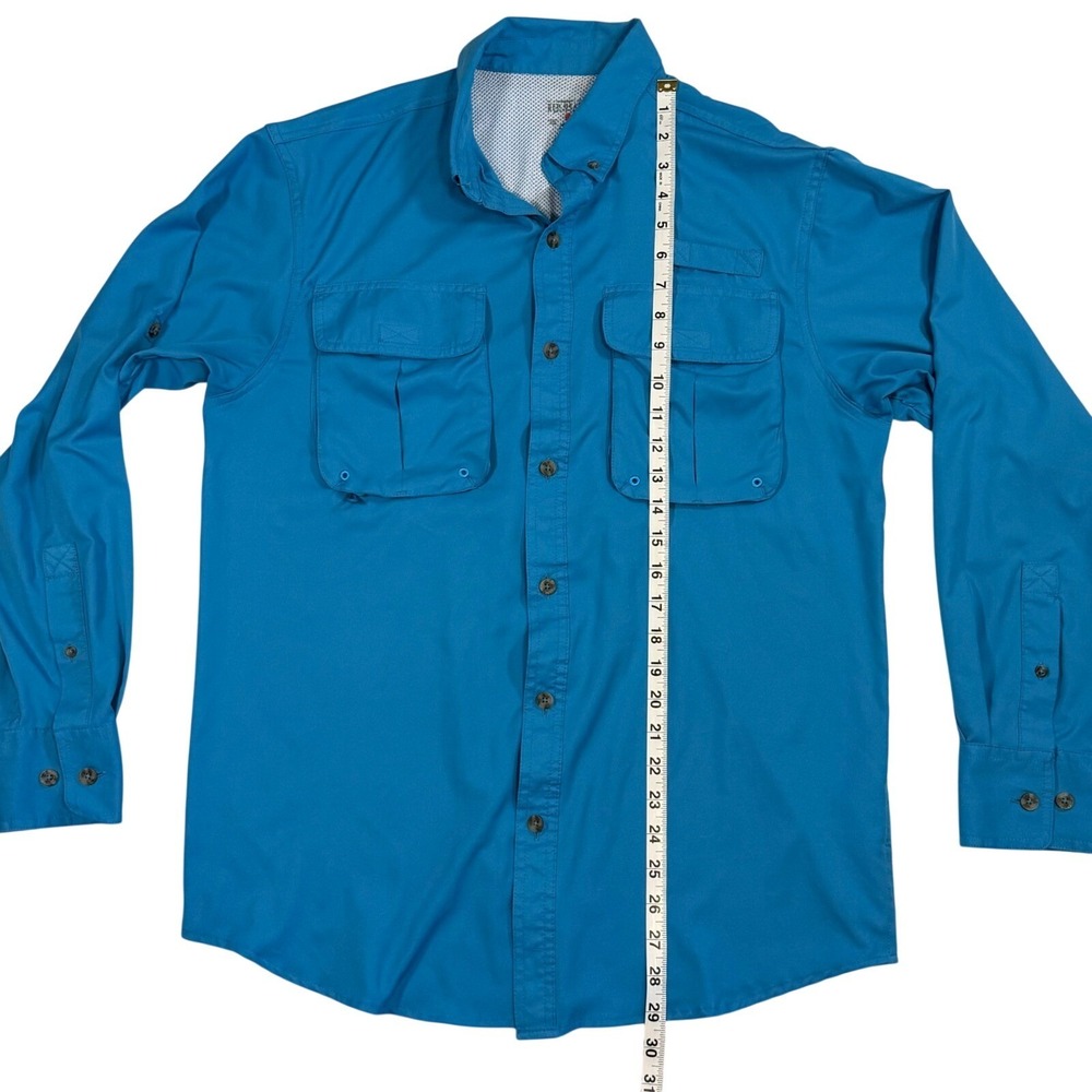 RedHead Fishing Shirt Teal Blue Long Sleeve Ventilated Utility Pockets Mens M - Picture 6 of 6